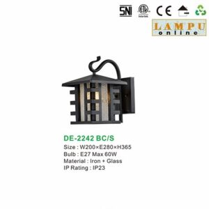 lampu dinding outdoor DE-2242-BC-S