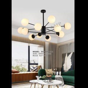 lampu gantung minimalis bola kaca susu DCP-80108-12