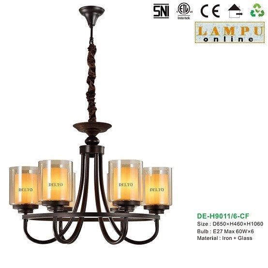 lampu gantung vintage klasik DE-H9011-6-CF