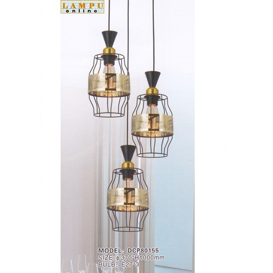 lampu gantung minimalis modern turun 3 DCP-80155-3