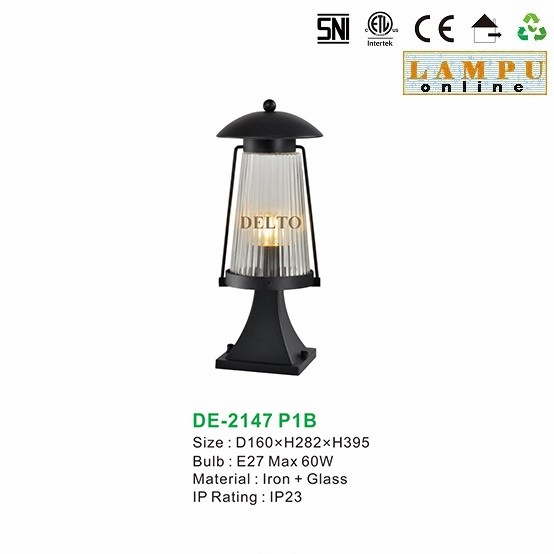 lampu pilar pagar outdoor taman DE-2147-P1B
