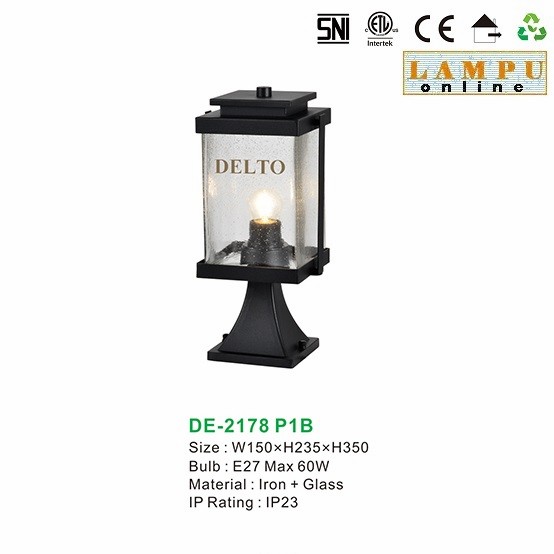 lampu pilar pagar outdoor taman DE-2178-P1B