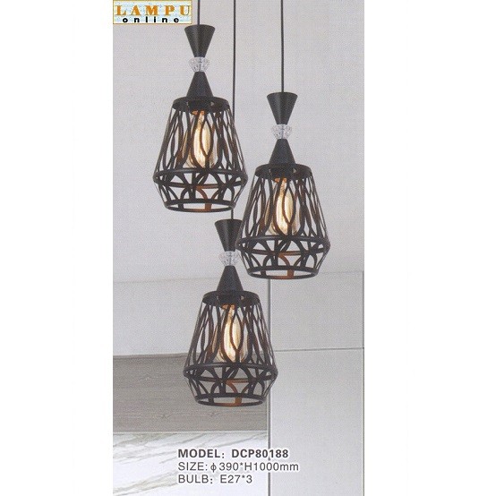 lampu gantung minimalis modern turun 3 DCP-80188-3
