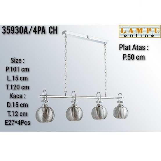 lampu gantung modern minimalis panjang L35930A-4PA-CH