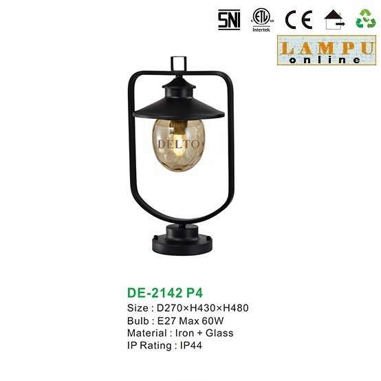 lampu pilar pagar outdoor taman DE-2142-P4
