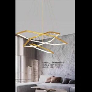 lampu gantung modern minimalis LED Linear 3 Ring DCP-80090-3-GD