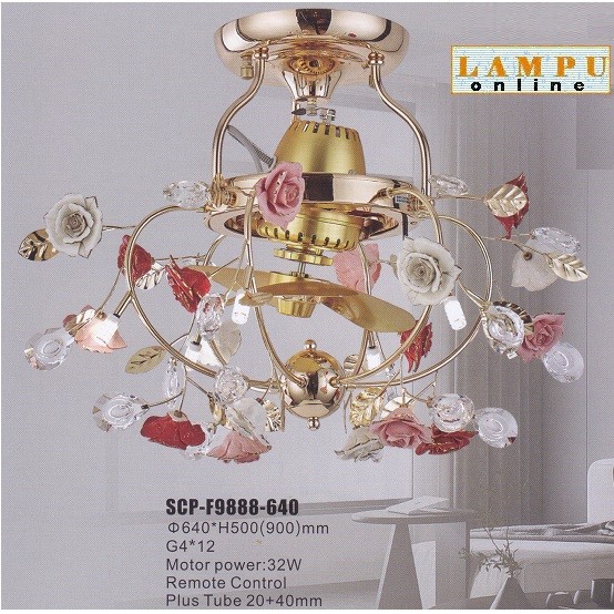 lampu kipas ceiling fan SCP-F9888-640