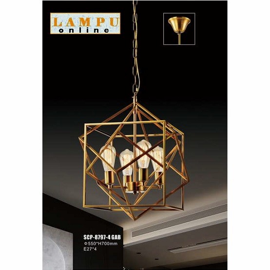 lampu gantung minimalis vintage SCP-8797-4-GAB