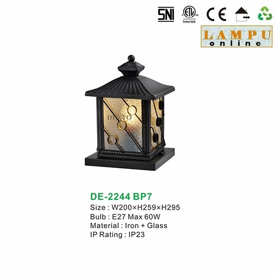 lampu pilar pagar outdoor taman DE-2244-BP7