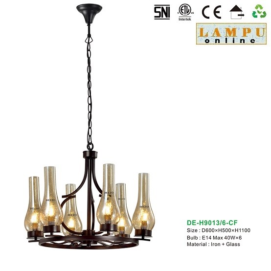 lampu gantung vintage klasik DE-H9013-6‐CF