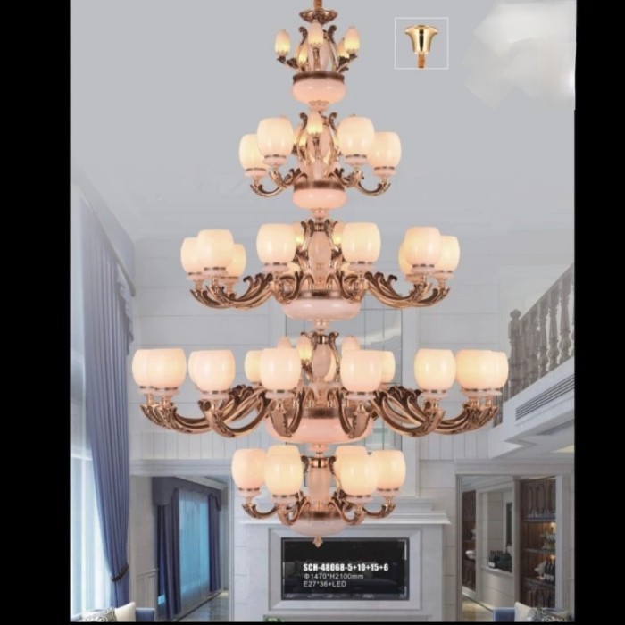 lampu gantung void batu scagliola zinc alloy SCH-48068-5-10-15-6