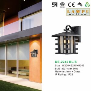 lampu dinding outdoor DE-2242-BL-S