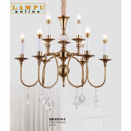 lampu gantung modern classic gold new 2022 SCH-6117