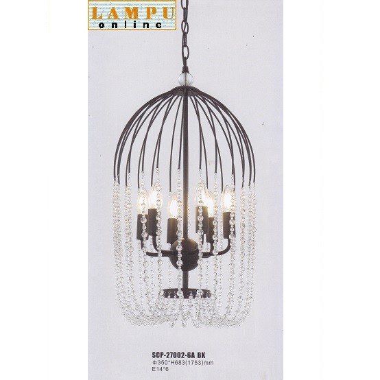lampu gantung modern minimalis sangkar SCP-27002-6A