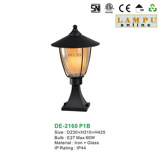 lampu pilar pagar outdoor taman DE-2160-P1B