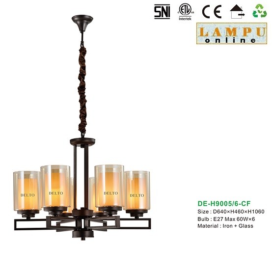 lampu gantung vintage klasik DE-H9005-6-CF