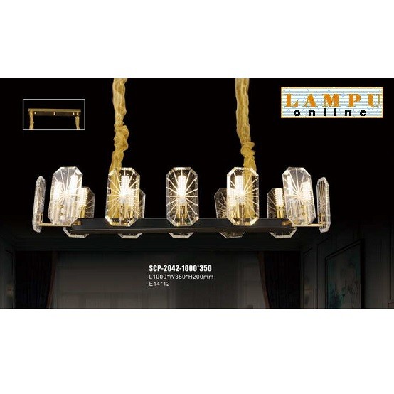 lampu gantung modern minimalis crystal SCP-2042-1000-350