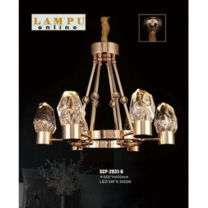 lampu gantung modern vintage crystal LED SCP-2031-6