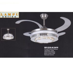 lampu kipas ceiling fan modern minimalis SCP-F2215-48-SN-PC