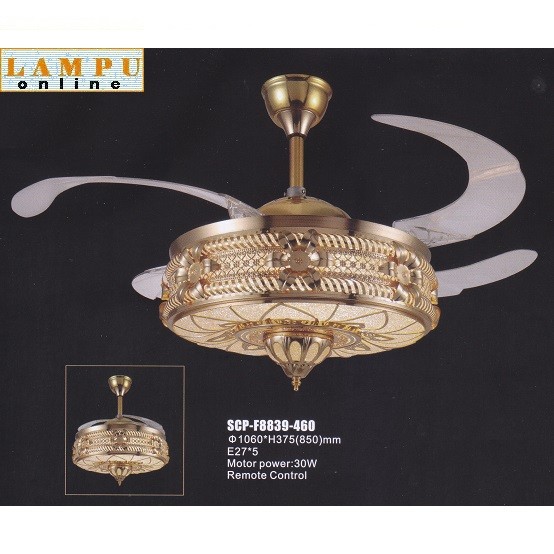 lampu kipas ceiling fan modern klasik SCP-F8839-460