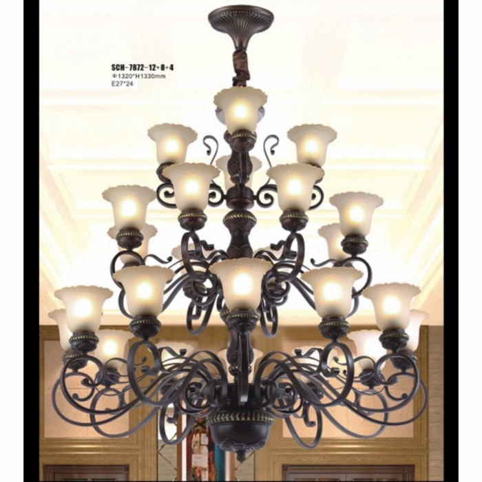 lampu gantung klasik besar sch-7872-12+8+4-resin