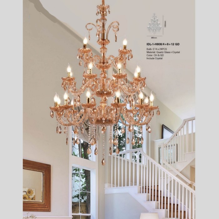 lampu gantung crystal chandelier IDL-1-H808-4-8-12 - Image 2