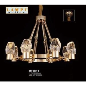 lampu gantung modern vintage crystal LED SCP-2031-8