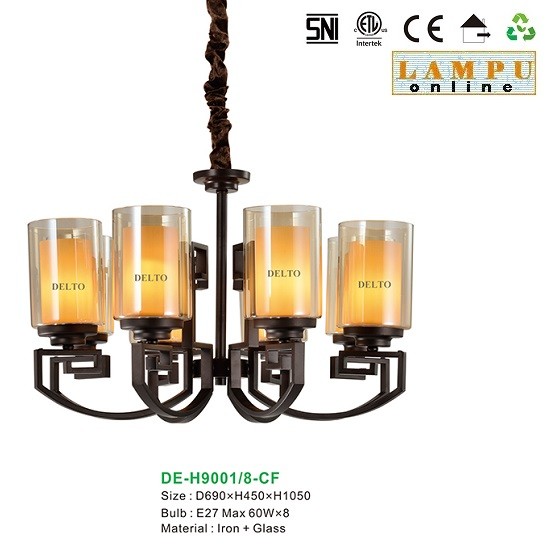 lampu gantung vintage klasik DE-H9002-8-CF