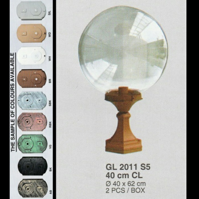 Lampu Pilar Pagar Besar GL-2011-S5-40CM-CL