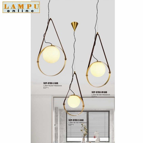lampu gantung modern minimalis bola kaca new 2022 SCP-8760