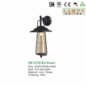 lampu dinding outdoor DE-2118-BJ-DOWN