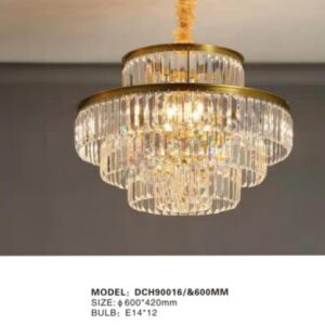 lampu gantung kristal gold modern 60cm DCH-90016-600