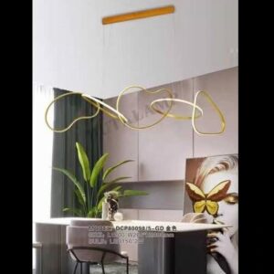 lampu gantung minimalis LED Linear 5 Ring DCP-80098-5-GD