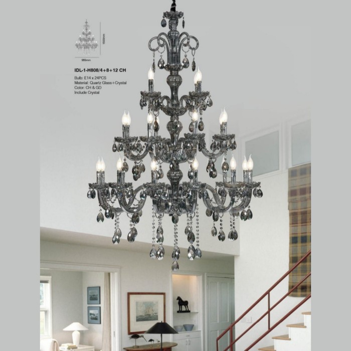 lampu gantung crystal chandelier IDL-1-H808-4-8-12