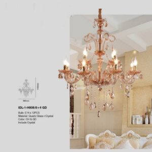lampu gantung crystal chandelier IDL-1-H808-8-4