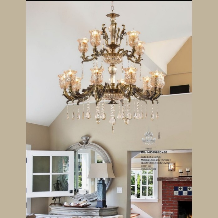 lampu gantung crystal chandelier klasik IDL-1-H51926-5-10