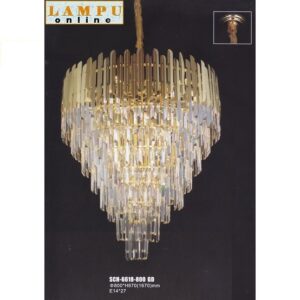 lampu gantung crystal modern gold SCH-6618-800-GD