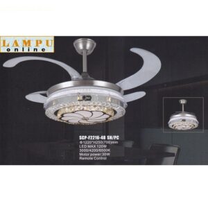 lampu kipas ceiling fan modern minimalis SCP-F2216-48-SN-PC
