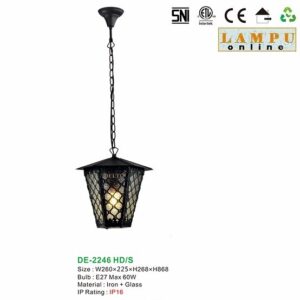 lampu gantung outdoor taman DE-2246-HD-S