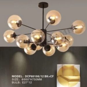 lampu gantung modern kaca amber DCP-80108-12