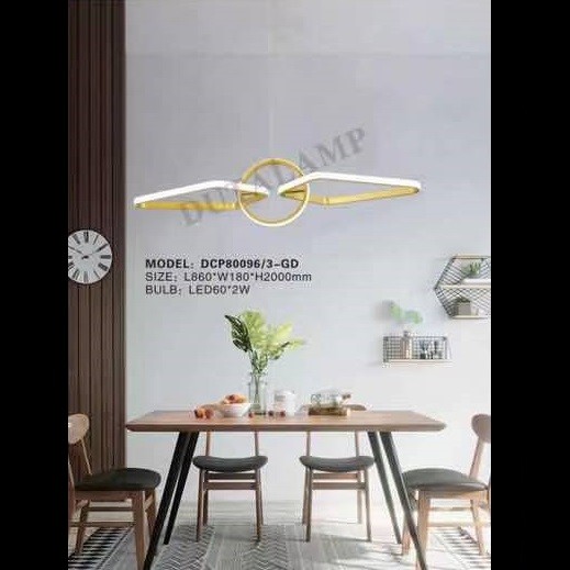 lampu gantung minimalis LED Linear DCP-80096-3-GD