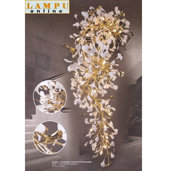 lampu gantung void model daun DCP-80289-1200-700-300