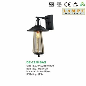 lampu dinding outdoor DE-2118-BAS